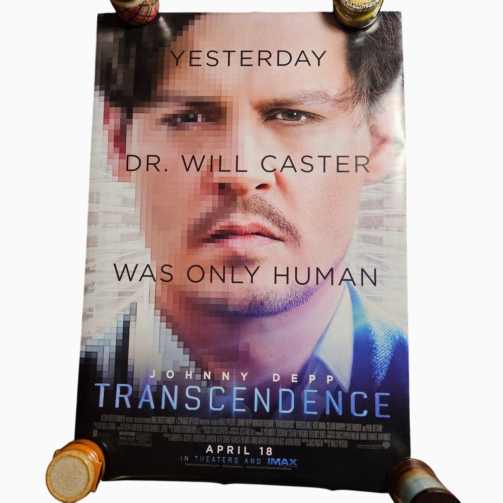 Transcendence 2014 Original Movie Poster 27x40 Johnny Depp Morgan‎ Freeman D/S